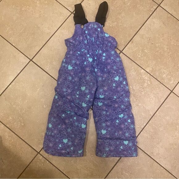 Girls Sz 3T Violet Floral Snow-pants - Picture 2 of 3